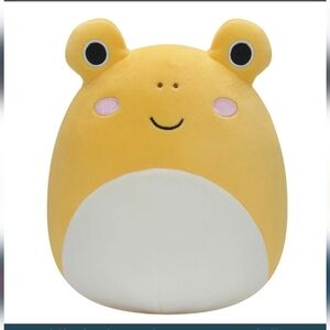 Squishmallows Leigh. Yellow with white belly + brown spots. 12 inches Toad